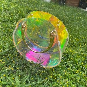 Iridescent Holographic PVC Rainbow Purse 🌈✨